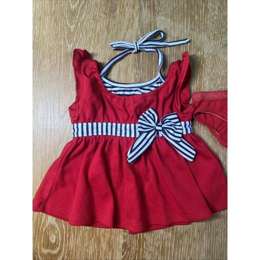 Build-A-Bear Workshop Dress Red White Blue Striped USA‎ America Clothes
